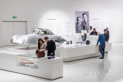 Porsche Museum Stuttgart-Zuffenhausen. Ferdinand Porsche, Ferry Porsche. Busts of legendary