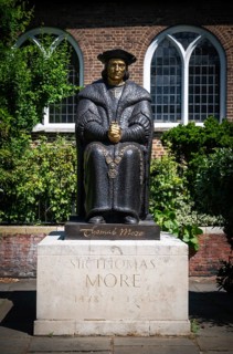 Statue of Sir Thomas More or Thomas Morus, English statesman and Renaissance humanist writer