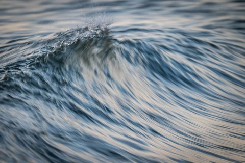 Breaking wave, long exposure, Houvig Beach, North Sea, Denmark