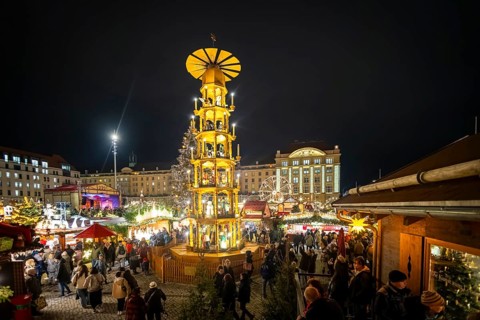 The Dresden Striezelmarkt is a Christmas market in Dresden. It has been held in Advent since 1434,