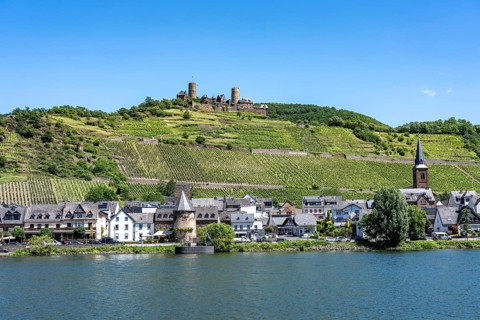 The town of Alken, on the Moselle, ruins of Thurant Castle, Rhein-Mosel municipality, in the