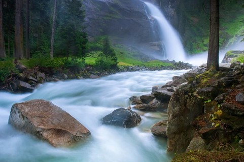 Krimml Waterfalls in the Hohe Tauern National Park in Austria, Krimml, Salzburg, Austria