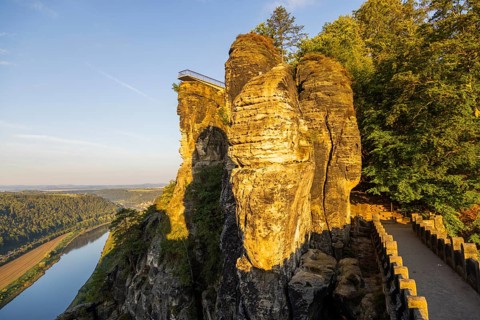 Sunrise on Basteifelsen, Rathen, Saxony, Germany