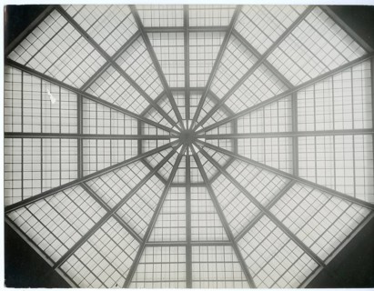 Leipzig, trade fair, hall roof, modern architecture, view of a symmetrical glass dome with