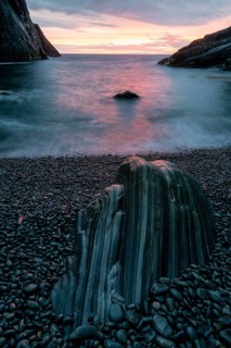 Evening in a rocky bay, Söröya, Norwegian European Sea, Finnmark, Norway, September 2018