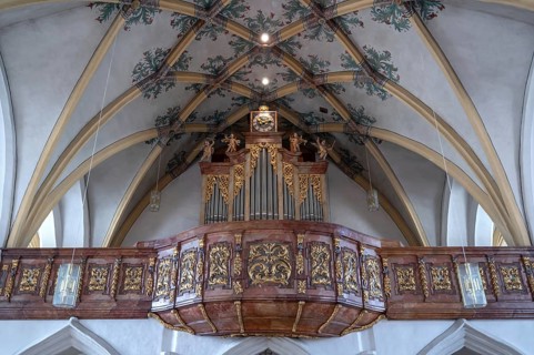 Organ gallery of the parish church of the Most Holy Trinity, founded in 1364, Kösslarn, Marktplatz
