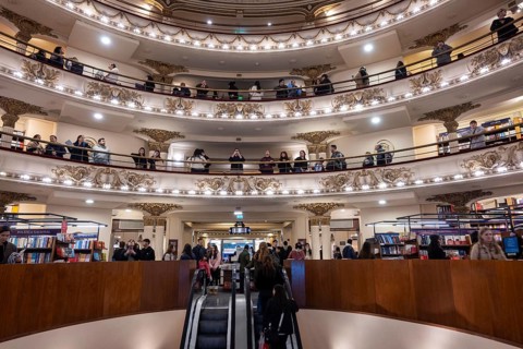 Ateneo Grand Splendid bookstore, a former theater, tourist attraction in Buenos Aires, Argentina