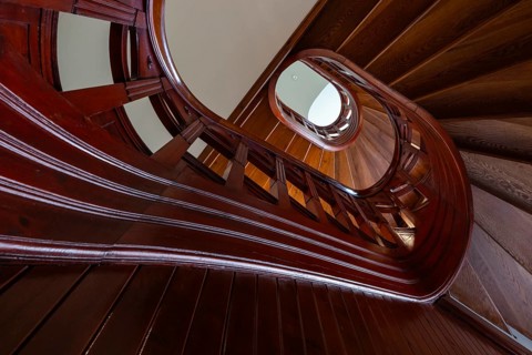 Art Nouveau stairwell at the Schwanenapotheke (Svaneapoteket), the Jugendstilsenteret og KUBE