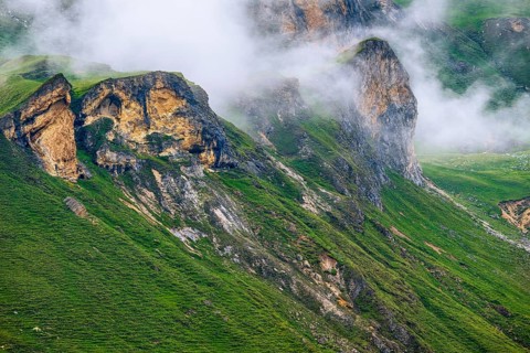 Alpine mountain landscapes in the Hohe Tauern National Park in Austria, Heiligenblut, Carinthia,