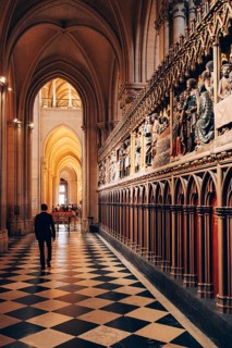 Interior view of Notre Dame Cathedral, Paris, Paris Department, Île-de-France, France