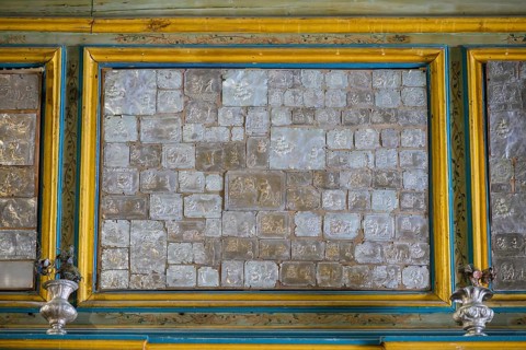 A display of silver votive offerings, Our Lady of the Rocks Church, Bay of Kotor, Montenegro