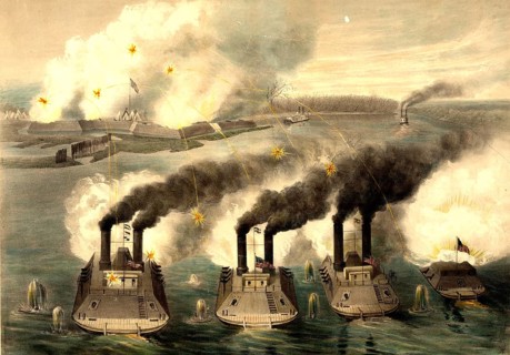 The Capture of Fort Henry under the command of Flag Officer Andrew H. Foote during the American