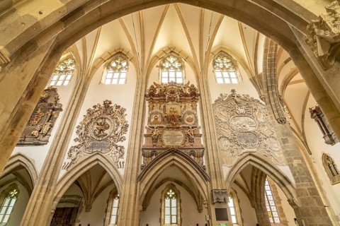 Interior of the Lutheran Parish Church in Sibiu or Sibiu, Transylvania, Romania