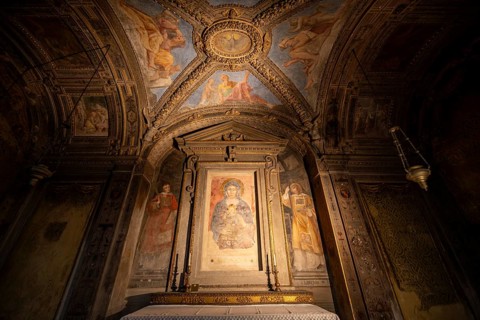 Painting of Saint Mary with Infant Jesus, Basilica Santuario Santo Stefano complex, Sette Chiese