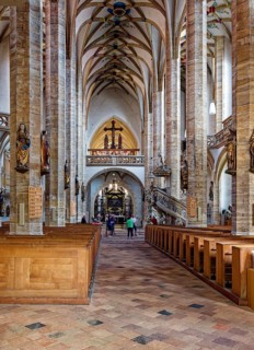 Nave and altar, Freiberg Cathedral St. Marien, religious building, interior, Silberweg interior,