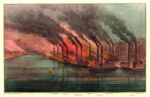 Bombardment and capture of Fort Henry, Tennessee: an attack by Union gunboats under Commodore