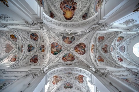 Baroque ceiling vault, Baumgartenberg Abbey and Parish Church, Gothic architecture, baroqued by