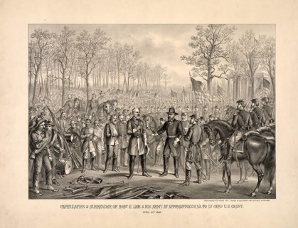 The surrender and surrender of General Robert E. Lee, Commander of the Confederate Southern Army,