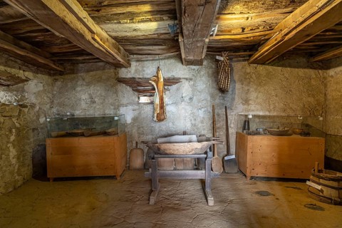 Exhibition in the interior of the Saxon fortified church in Viscri or Deutsch-Weisskirch,