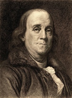 Benjamin Franklin (born 17 January 1706, died 17 April 1790 in Philadelphia, Pennsylvania),