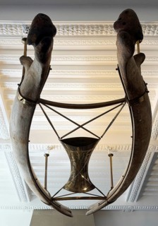 Whale bones under the ceiling as a lamp in the New Bremen Town Hall, UNESCO World Heritage Site,