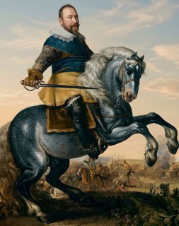 Portrait of Albert von Wallenstein in the Battle of Breitenfeld, equestrian portrait, Thirty Years'