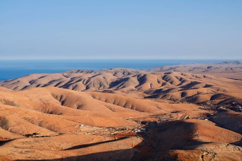 View of the barren and eroded landscape from the Mirador Corrales de Guize viewpoint,