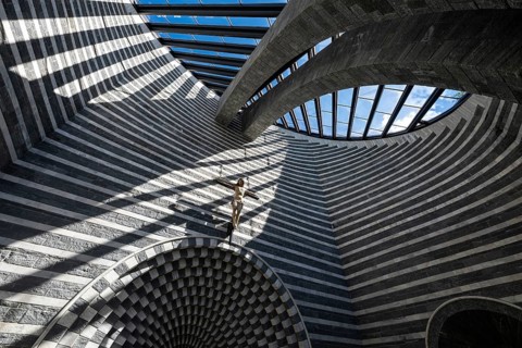 Interior view, Roman Catholic church of San Giovanni Battista, built in the same place as the