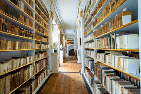 Duchess Anna Amalia Library. The famous rococo hall was restored again after the fire in 2004,