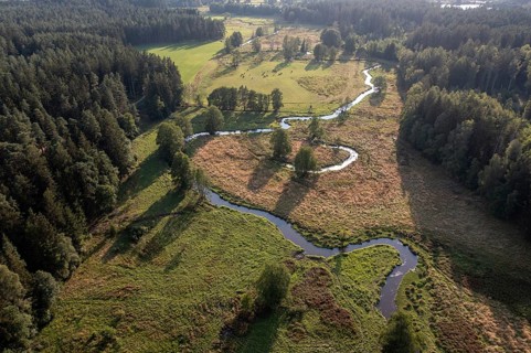Bavaria, Upper Palatinate, Tirschenreuth, Waldnaab, Waldnaabaue, wild pastures Waldnaabaue, aerial