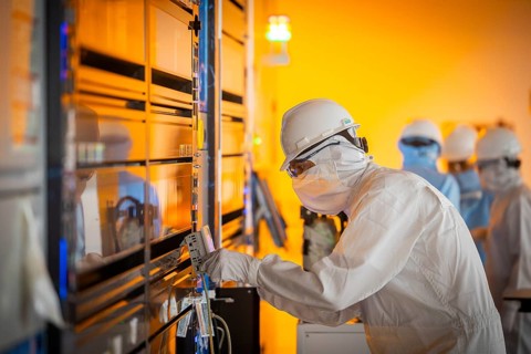 Clean room of Infineon Technologies AG's new Smart Power Fab in Dresden on June 10. The Smart Power