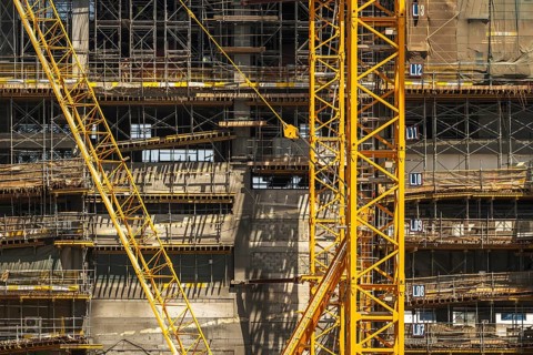 Building Construction Site New Scaffolding, Dubai, United Arab Emirates, UAE