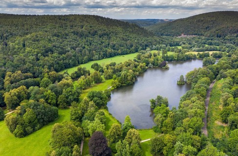 Germany, Greizer Park, Thuringia, Aerial View, Cultivated Landscape, Cultural Monument, Landscape,