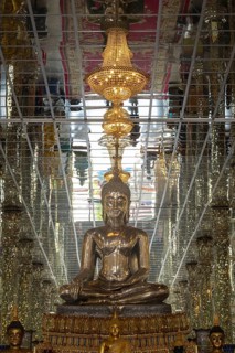 Silver Buddha statue, Bhumispara-mudra: Gautama Buddha at the moment of enlightenment, Wihan Kaeo