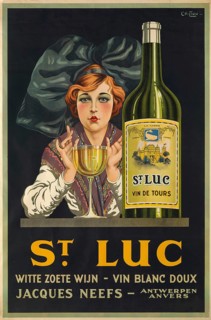 Advertising poster, beverage advertisement, advertising poster from the 1920s for the white wine St