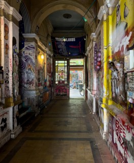 Courtyard access and backyard in Kastanienallee in the Prenzlauer Berg district, Berlin, Germany
