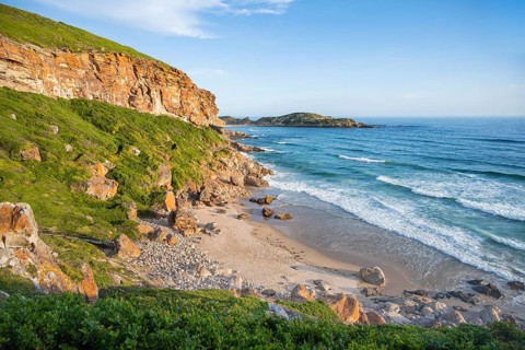 Beach, coast and sea at Robberg Nature Reserve, Plettenberg Bay, South Africa