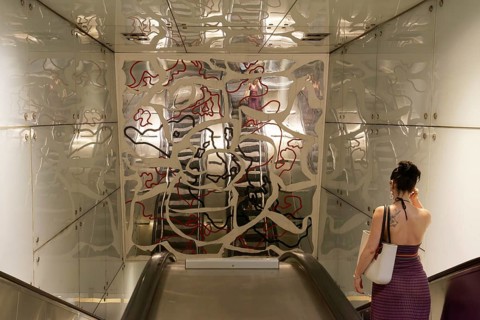 Dante metro station, architect Gae Aulenti, art subway, Metrò dell' Arte, Naples, Campania, Italy