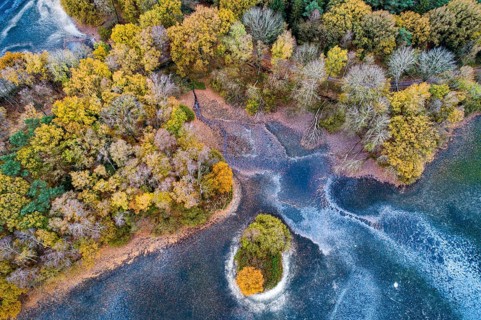 Autumn at the Ahlhorn fish ponds, Bissel, Großenkneten, Lower Saxony, Germany