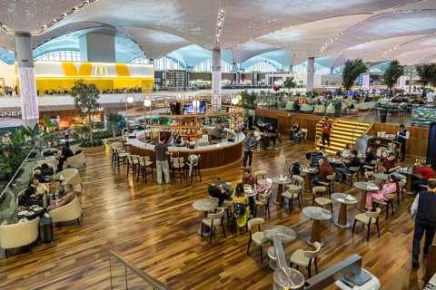 IGA lounge in the terminal of Istanbul International Airport, Turkey