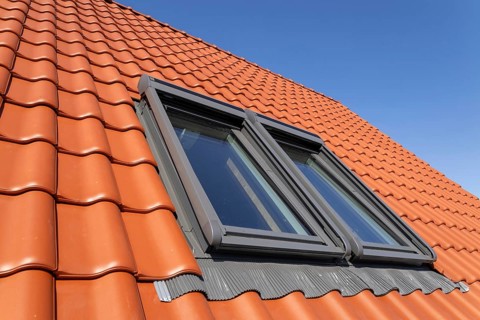 Roof windows on a new single-family house