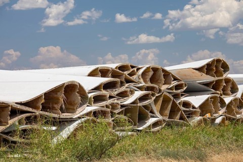Sweetwater, Texas - Thousands of old wind turbine blades are piled up at two illegal dump sites.
