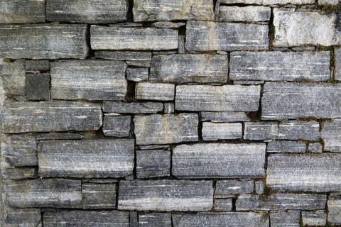 Wall made of granite stones of different sizes, Bavona Valley or Val Bavona, Maggia Valley, Tessin,