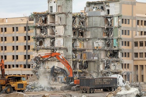 Wheat Ridge, Colorado - Intermountain Health's Lutheran Hospital is demolished after building a new