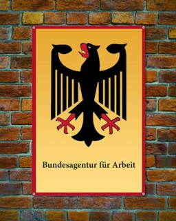 Sign, Federal Office, Federal Employment Agency, Bavaria, Federal Republic of Germany