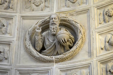 Inside the Renaissance Chapel of the Blessed John of Trogir, showing a depiction of God amongst