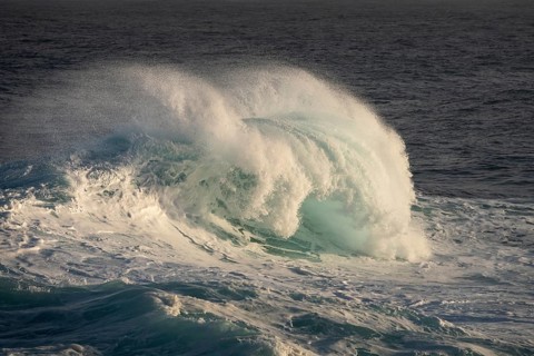 Sea, high breaking waves. La Palma, Canary Islands, Spain