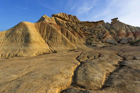 Rock formations caused by erosion in the Bardenas Reales Natural Park, Navarra, Spain