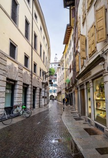 Alley in the old town, Udine, Friuli-Venezia Giulia, Italy