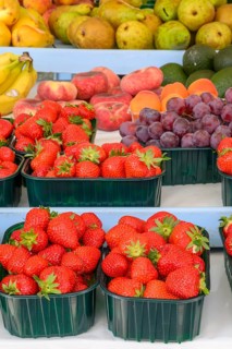 Fresh fruit at the outdoor central market in the old town, Trogir, Croatia